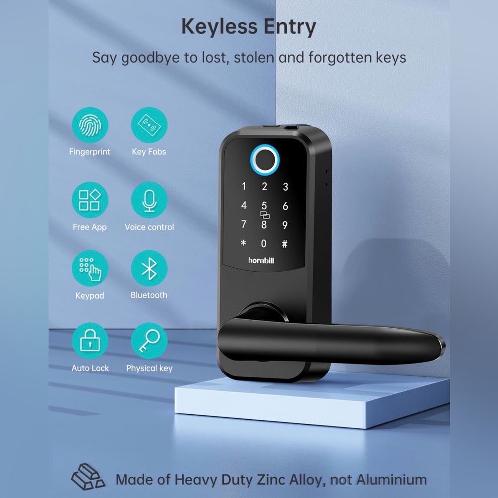 Smart Lock Keyless Entry with Handle - Picture 2 of 9